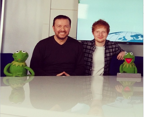Ed Sheeran and Ricky Gervais