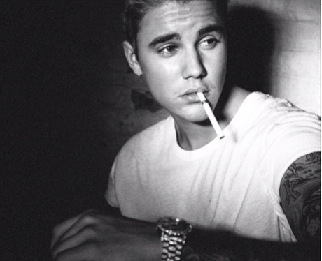 Justin Bieber poses as James Dean