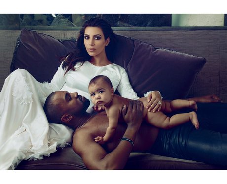 Kim Kardashian, Kanye West and North in Vogue Mag