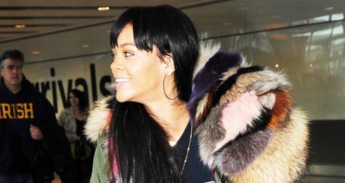 Rihanna at Heathrow airport