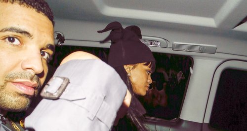 Rihanna and Drake in a taxi together