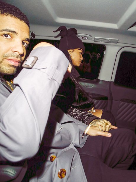 Rihanna and Drake in a taxi together