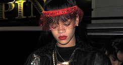 Rihanna wearing a headband