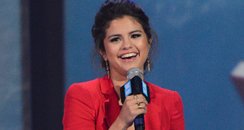 Selena Gomez giving a speech
