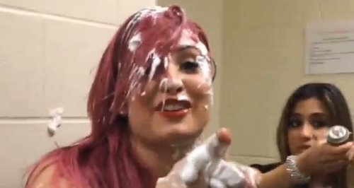 demi lovato gets pie in the face