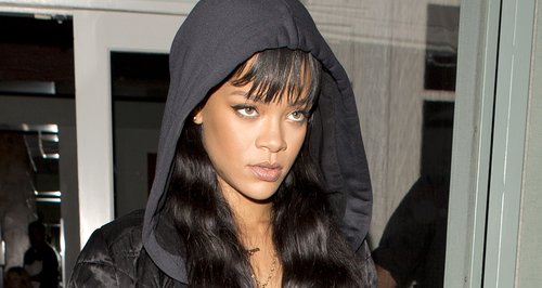 Rihanna wearing denim outfit