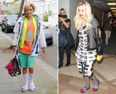Rita Ora Socks and Sandals