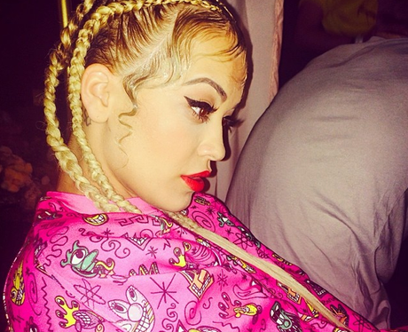 Rita Ora with plaits
