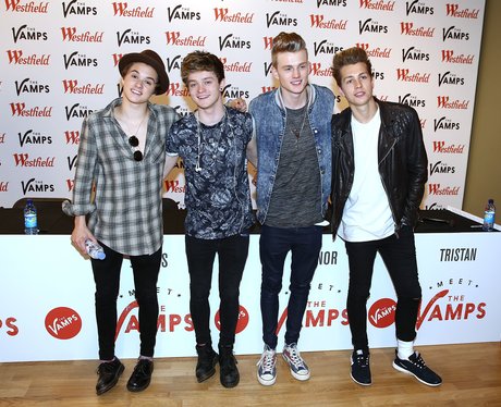 The Vamps pose at their album launch party