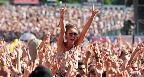 Girl in crowd
