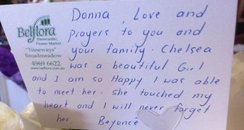 Beyonce write a note to griveing family 