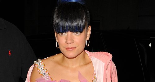 Lily Allen at her afterpaty wearing a crop top