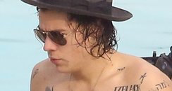 Harry Styles shows off new tattoos