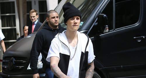 Justin Bieber leaving his hotel
