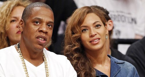 Jay Z and Beyonce at the basketball