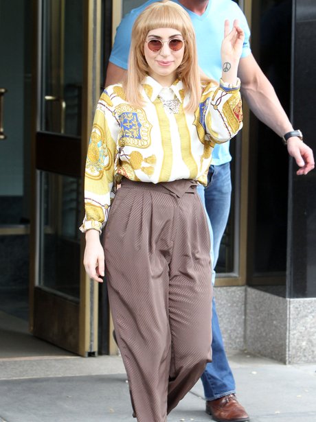 Lady Gaga leaving her apartment