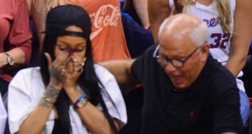 Rihanna attends basket ball game
