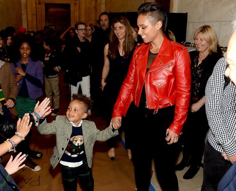 Alicia Keys with her son