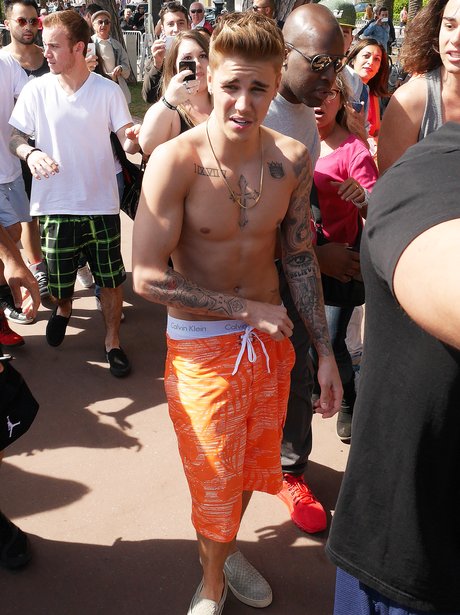 Justin Bieber topless in Cannes