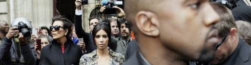 Kanye West and Kim Kardashian in Paris