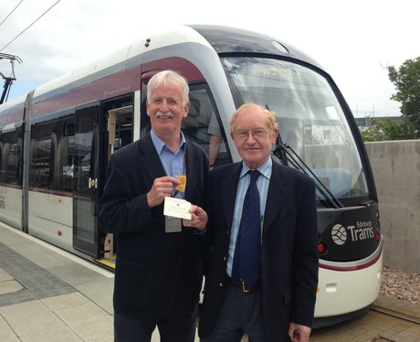 Tram passengers Alastair Byres & Norman Steven