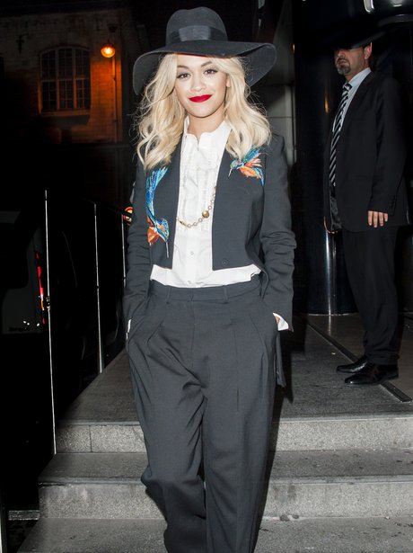 Rita Ora wearing a hat in Paris