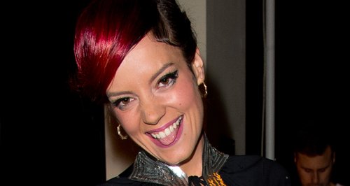 Lily Allen with pink hair