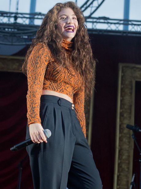 Lorde performing on stage