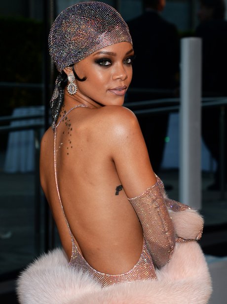 Rihanna nude dress
