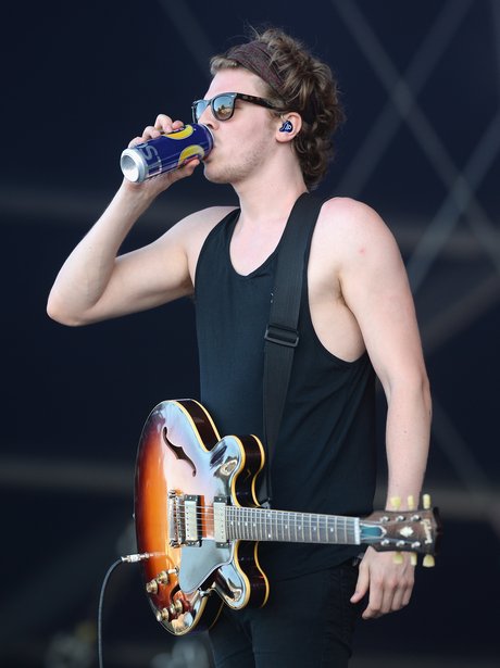 Lawson's Joel Peat at the Isle Of Wight Festival