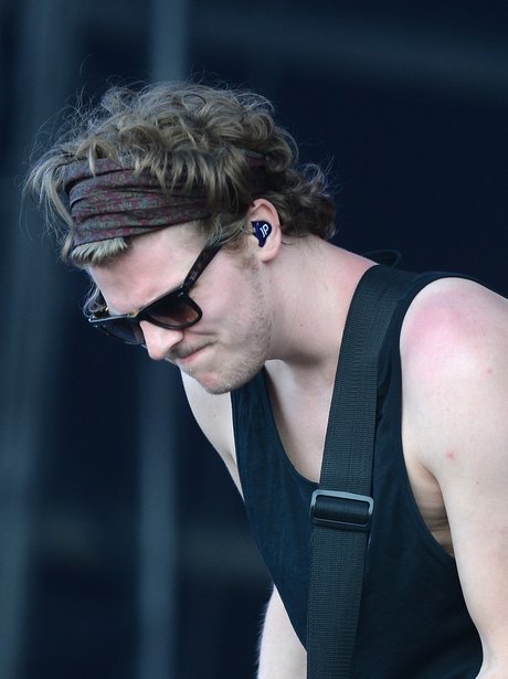 Lawson's Joel Peat at the Isle Of Wight Festival