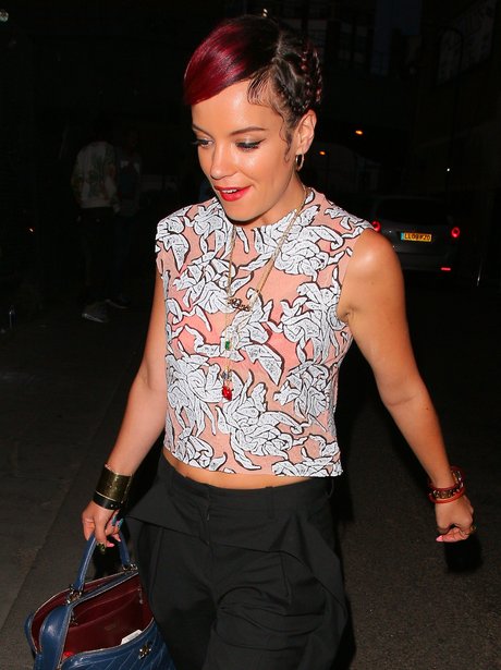 Lily Allen with plaits in her hair
