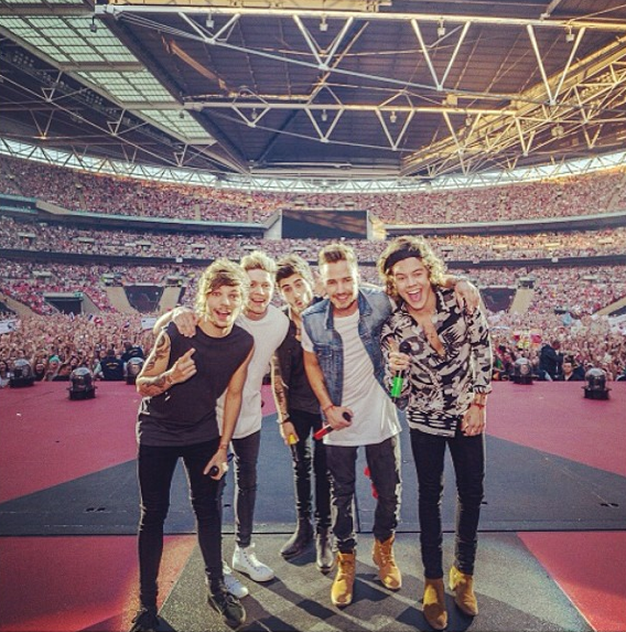 One Diretcion on the stage at Wembley