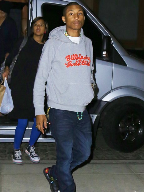 Pharrell wearing casual clothes