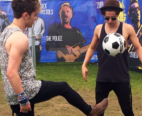 The Vamps playing football backstage at IOW