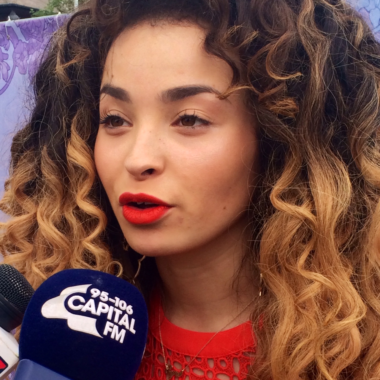Ella Eyre backstage at the Isle of Wight Festival 