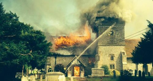 Fire at St Peters Church Ropley