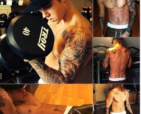 Justin Bieber in the gym