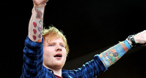 Ed Sheeran performs at Glastonbury