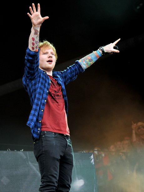 Ed Sheeran performs at Glastonbury