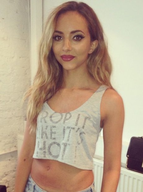 Jade Thirlwall wearing a crop top