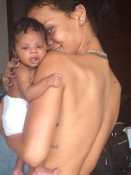 Rihanna holding her niece
