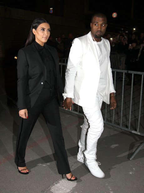 Kim Kardashian and Kanye West in monochrome