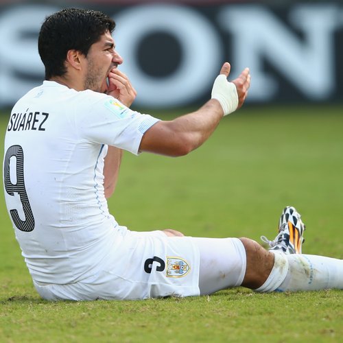 Luis Suarez after clash with Italy at world cup.