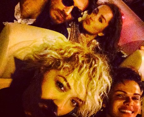 Rita Ora out in LA wearing fake beard