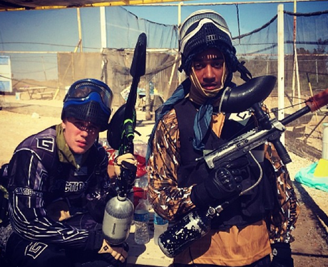 Justin Bieber paintballing