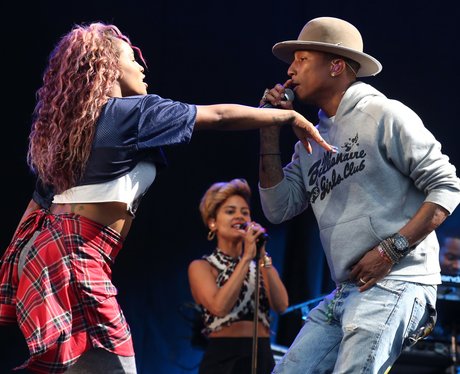 Pharrell Williams performs at T in the Park