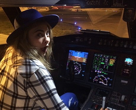 Cara Delevingne riding a helicopter Instagram