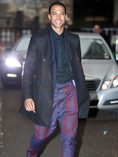 Marvin Humes wearing tartan trousers