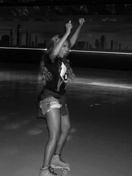 Beyonce rollerblading